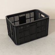 Black Plastic Crate 52L x 37W x 31H cm – Heavy-Duty Class A Food Storage and Transport Container