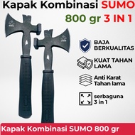 800 Gram Combination Steel Axe Made of Steel with Rubber Coated Handle Sumo SUMO Brand Wooden Axe/