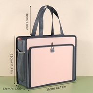 Large Capacity Zippered Tote Bag Waterproof A4 Document Holder for Students Art Supplies & Office Fi