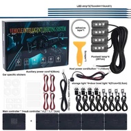 18 In 1 RGB Dual Zone LED Car Atmosphere Light Interior Decoration Acrylic Strip Backlight App