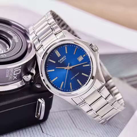 Casio MTP-1239D-1A/2A/7A Simple Business Quartz Watch Waterproof Date Function Stainless Steel Band 