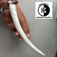 once pipa rokok tulang iga duyung ukir naga D73