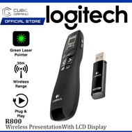 LOGITECH R800 LASER PRESENTER POINTER GREEN 2.4GHZ WITH LCD DISPLAY FOR TIME TRACKING / UP TO 30M RA