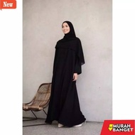 Abaya shopee haul 2024 ALMA ABAYA BLACK MUSLIM ABAYA DRESS POLOS (BUSUI)