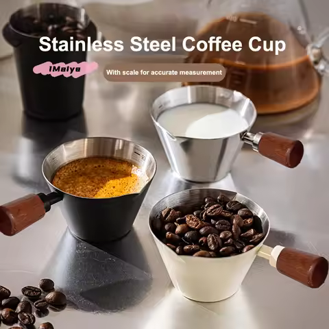 Small Espresso Measuring Cup with Handle Mini Coffee Bar Accessory V-shaped Spout for Precise Shot M