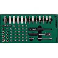 SATA 09901 Socket Tray Set And Free Handle 1/4" 63 Pieces