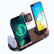 Shapawoo 2023 new Wireless Charger 6 in 1 เครื่องชาร์จไร้สาย Stand 10W fast charging for iphone Appl