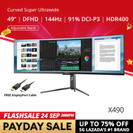 PRISM+ X490 49 144Hz HDR Super Ultrawide DFHD Curved 32:9 [3840 x 1080] FreeSync Gaming Monitor
