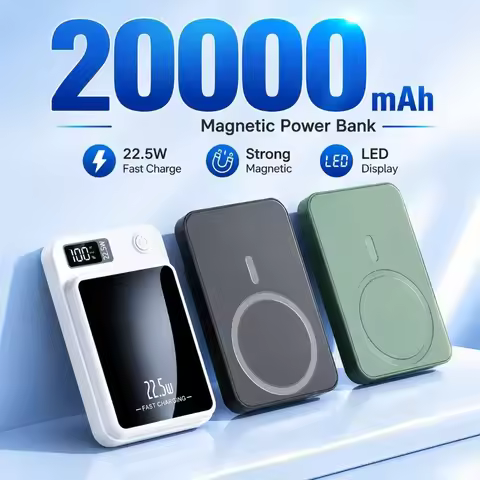 Magnetic Power Bank 20000mAh Large Capacity Wireless Fast Charging Suitable for IPhone Xiaomi Huawei