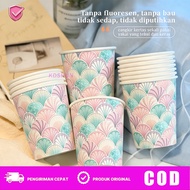 8oz Paper Cups 50pcs Not Easy to Leak, Anti-Spill, Practical, Attractive Motifs, Easy to Use