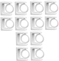 Housoutil 12 Pcs Pole Holder Curtain Poles for Windows White Stand White Curtain Rods Towel Rod Brackets Curtain Rod Bracket Curtain Pole Bracket Curtain Rod Bracket Ring Rod Support Rack
