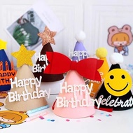 Korean Series Unisex Happy Birthday Hat Birthday Hat Party Celebration Decoration Hat Topi Hari Jadi