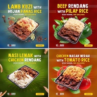 WHOLESALE PACKAGE KEMBARA MEALS - RENDANG AYAM, RENDANG DAGING, AYAM MASAK MERAH - [READY STOCK & FA