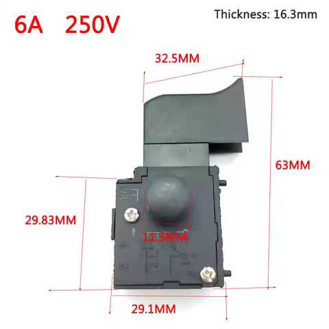 Electric Drill Dustproof Push Button Trigger Switch 4A 250V-5E4 FA2-6/1BEK Lithium Battery Rechargea