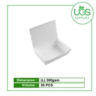 CP Paper Lunch Box White (50Pcs) | Packaging | Durable | Food Grade