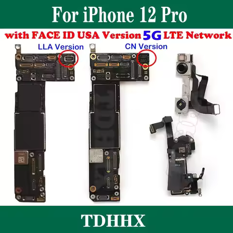 LL/A Version /CN Version Mainboard for iPhone 12 Pro Motherboard 512GB 256G CleaniCloud Full with Fa