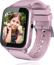 iCHOMKE Smart Watch for Kids, Girls Boys Smartwatch with 26 Games Camera Video Recorder and Player, Pedometer Calendar Flashlight, Audio Book etc., Gifts for 4-12 Years Children (Pink), QK-H10