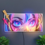 Anime girl neon sign, Girl eyes neon sign, Girl led sign, Kids room neon sign, Anime lover gift, Gam