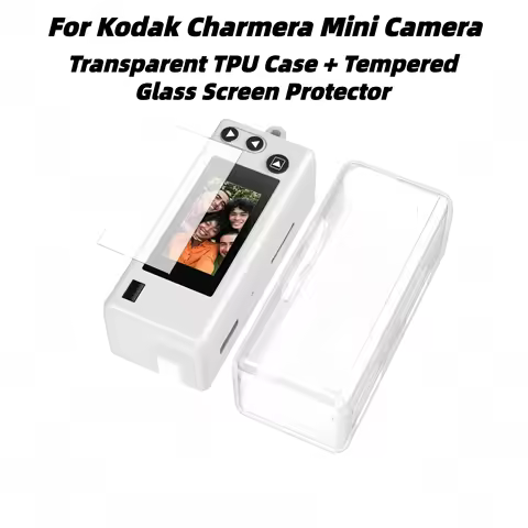Protective Kit for Kodak Charmera Mini Camera 2 in 1 Set with TPU Case Tempered Glass Screen Protect