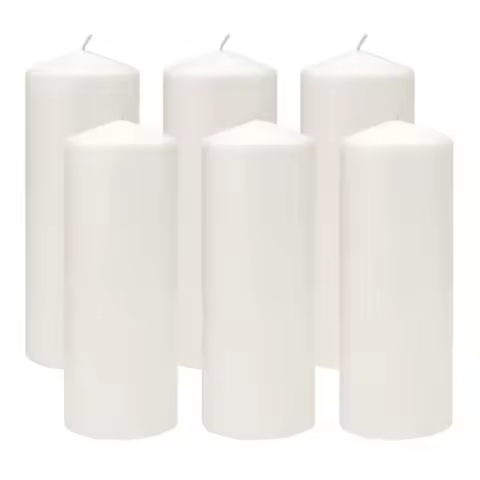 Unscented White Tall Pillar Candles, 80 Hour Burng Candle Pillars, Perfect for Decor, Weddgs, Emerge