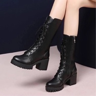 a-3 style martin boots women thick heels black handsomelace up motorcycle boots