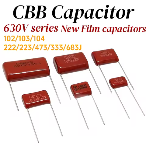 10pcs CBB Polypropylene Film Capacitor 630V 102/103/104/222/223/473/333/683J CBB Capacitor