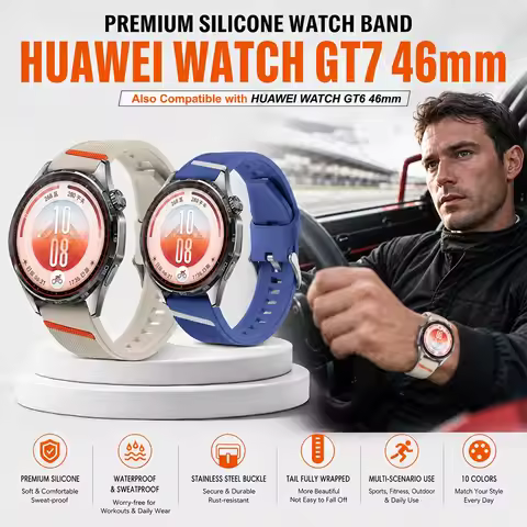 Original Silicone Band for Huawei Watch GT7 46mm Band 22mm Watch Strap Replacement Band for Huawei W