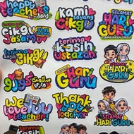 10pcs Single Sticker Wording Hari Guru Hadiah Hari Guru 2024