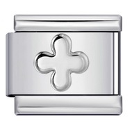 钛钢凸面银色冲压图案diy意大利模块手链 Italian Charm Bracelet