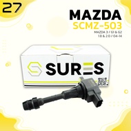 คอยล์จุดระเบิด MAZDA 3 G1 G2 เครื่อง 1.8 & 2.0 ตรงรุ่น 100% - SCMZ-503 - SURES MADE IN JAPAN - คอยล์
