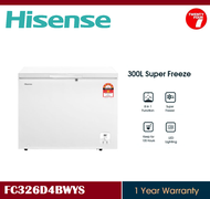 [ Delivered by Seller ] HISENSE Chest Freezer / Refrigerator / Fridge / Peti Sejuk 卧式冷柜 (300L) FC326D4BWYS