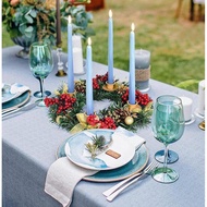 LILIN 1 Package Advent Wreath Decoration + 4 30cm Traditional Candles Iron Advent Pine ConePine