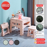GDeal Portable Foldable Kids Study Table Chair Set Plastic Studying Learning Dining Table With Chair