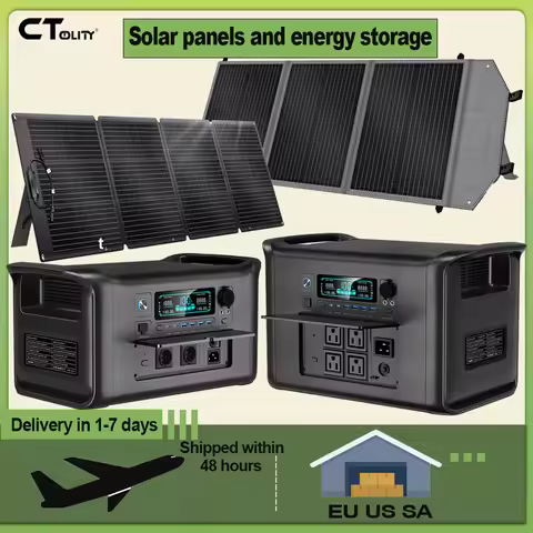 RV Camping CTOLITY AP1000 AP2000 1800W/2400W Solar Generator Portable Mobile Power Station 200W Sola