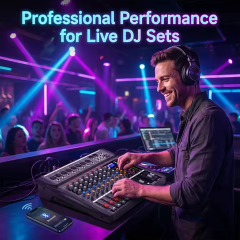 NXG Audio Mixer 8 Channel DJ Controller Recording Sound Mixer Console with USB Audio Interface MP3 P