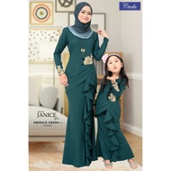 Kurung Janice Pro Emerald Green Sedondon Ibu & Anak