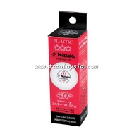 Nittaku 3 Star 40+ Plastic Premium Ball (White, 3pcs/box)