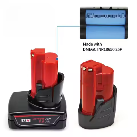 For 12V M12 Milwaukee Rechargeable Battery 3Ah/5Ah/6Ah XC Cordless Tools 48-11-2402 48-11-2411 Batte