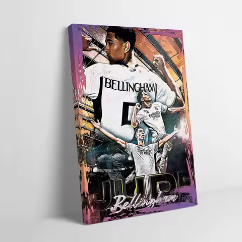 Jude Bellingham Football Poster Customizable Printed Canvas Painting Wall Art Gift for Decorative Pi