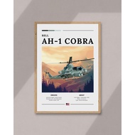 Bell ah-1 Cobra Poster - American Helicopter Poster, Attack Helicopter, Iconic Military Aircraft, Mi