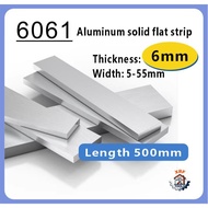 6061 Aluminum Alloy Flat Strip Length 500mm Thickness 6mm 6061 Aluminum Flat Rod Aluminum Alloy Flat