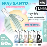 Charging Cable C to Length 1.5 M. 3A Why santo 60w Fast Tai uc-5013c TYPE charger For Use With Phone