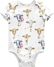 vvfelixl Baby Girls' Bodysuits Llama Alpaca Cactus Short Sleeve Cotton Baby Clothes For Girls 0-24 M