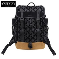 Pre-owned Coach Hitch Backpack with Horse and Carriage, Leather and Suede, Men's, Black, C6609