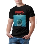 Paw Tshirts Funny Paws Jaws Dog Parody T Shirt Men Short Sleeve Tee Shirt Awesome Cotton Print Summe