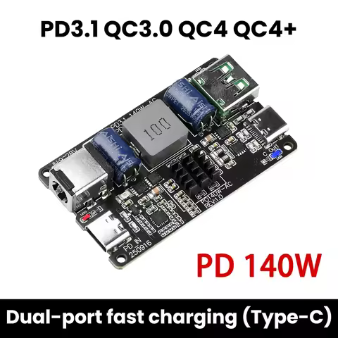 PD140W Fast Charging Module Dual Port 140W USB-C Charger Battery Protection Board Supports PD3.1 QC3