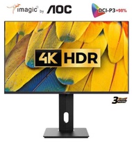 AOC / iMAGIC 27" 4k Pro/Art Monitor UHD 3840x2160 16:9 IPS-ADS 60Hz,  HDR400, Calibrated Colors Accuracy DeltaE＜2  WCG/Color Gamut  sRGB 100%, DCI-P3 98%, AdobeRGB 99%, VESA, DP HDMI - U27V4, M278U, M279UM