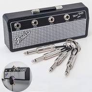 Key holder link 4 guitar plug keychains and 1 wall mounting kit Fender Blues Music Key Storage Jack Rack Key Holder Wall Keychain Holder Vintage Amplifier Home Decor Gift