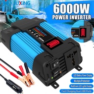 JUXING 6000W Inverter DC 12V đến AC 220V với màn hình LCD Ổ cắm AC và bộ sạc xe hơi USB kép cho máy 