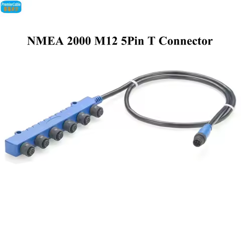 NMEA 2000 M12 5Pin 6 Port Splitter IP67 Marine Micro-Change Multiport 6-Way Boat Drop Network Cable 